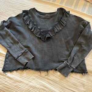 Free people ruffle sweatshirt